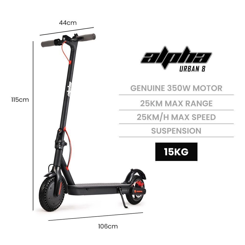 ALPHA Urban 8 Electric Scooter | Suspension & 25km Range | Adult eScooter NZ - SportZone.co.nz