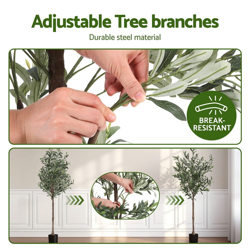 Artiss 155cm Artificial Olive Tree Faux Trees Indoor Decor Artificial Plants Lifelike Plant - SportZone.co.nz