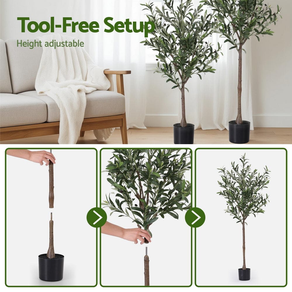 Artiss 155cm Artificial Olive Tree Faux Trees Indoor Decor Artificial Plants Lifelike Plant - SportZone.co.nz