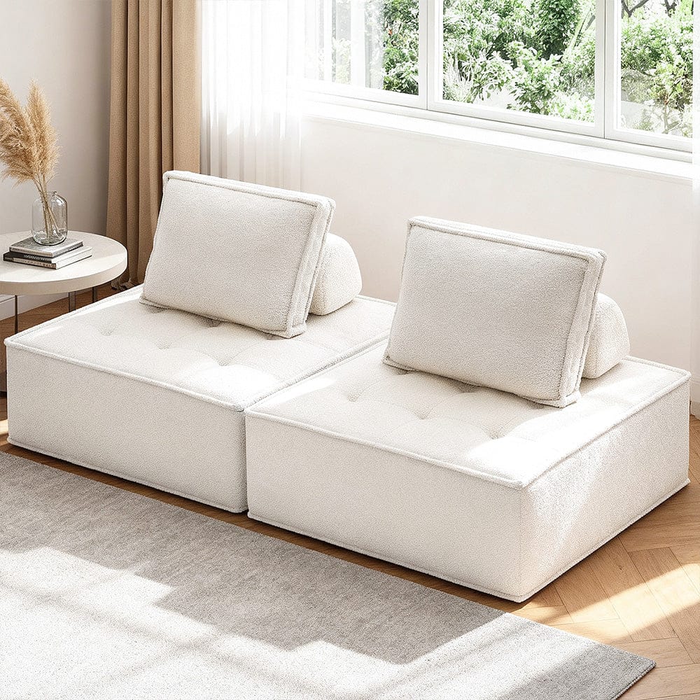 Artiss 2 Floor Sofa Lounge Chair with Pillow - SportZone.co.nz