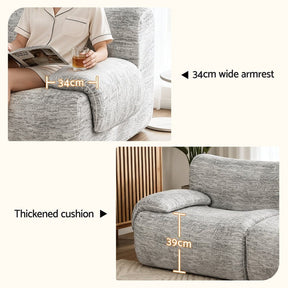 Artiss 2 Seater Sofa Modular Sectional Sofas Couch Bed No Assembly Living Room Grey - SportZone.co.nz