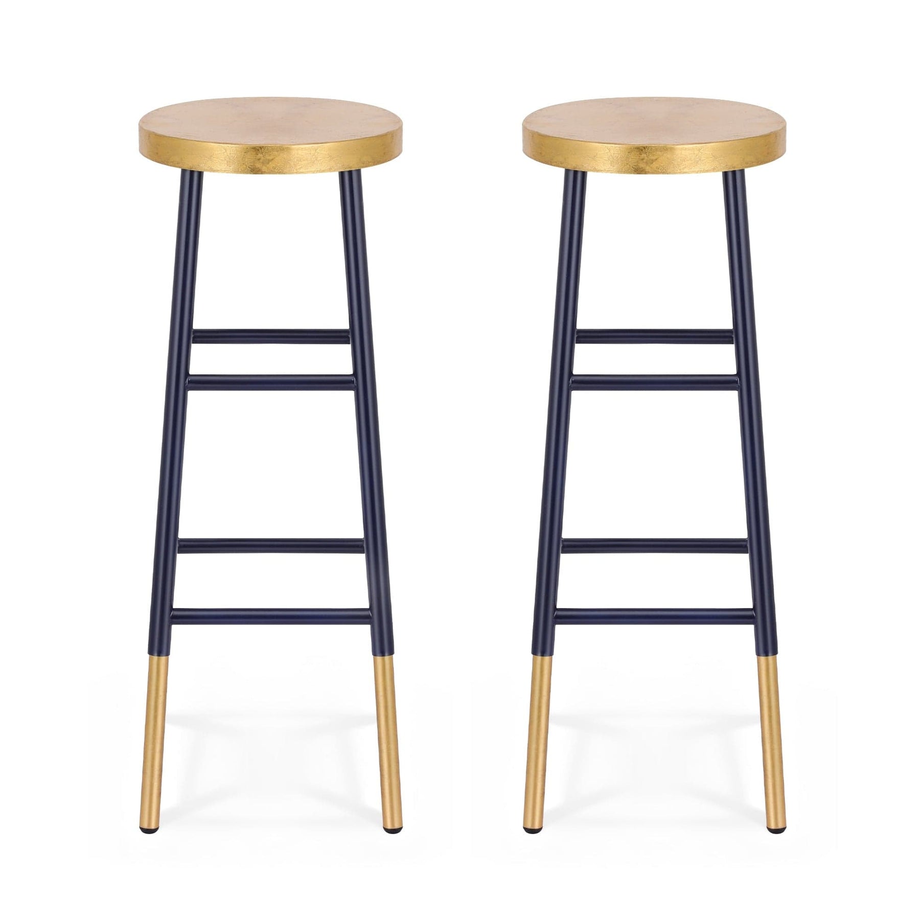 Artiss 2x Bar Stools Metal Gold Navy - SportZone.co.nz