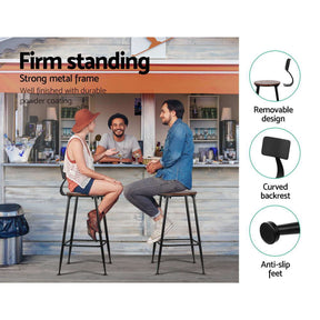 Artiss 2x Bar Stools Vintage Metal Chairs - SportZone.co.nz