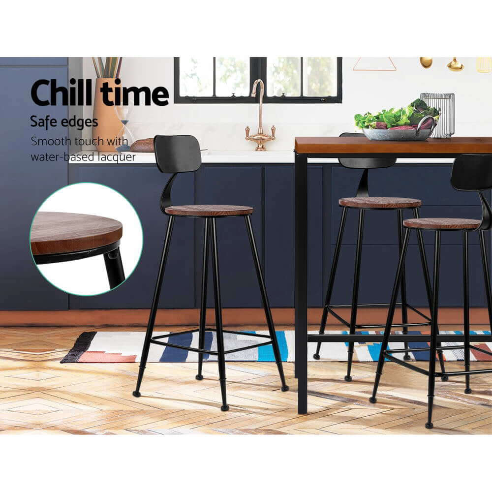 Artiss 2x Bar Stools Vintage Metal Chairs - SportZone.co.nz