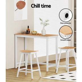 Artiss 2x Bar Stools Wooden Chairs Oak - SportZone.co.nz