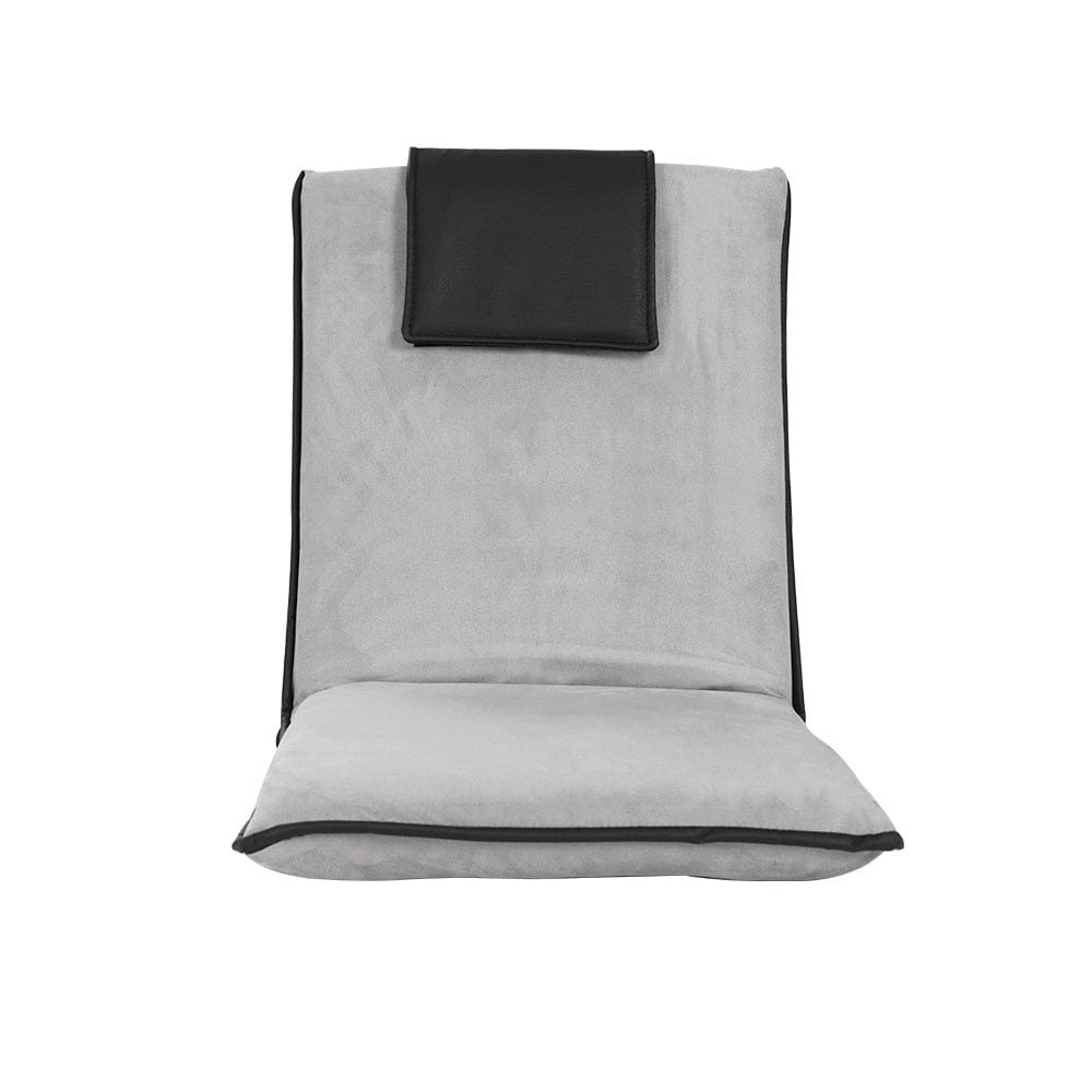Artiss 2X Floor Lounge Sofa Bed Floor Cushion Velvet Grey - SportZone.co.nz