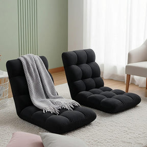 Artiss 2X Lounge Sofa Bed Flannel Fabric Black - SportZone.co.nz