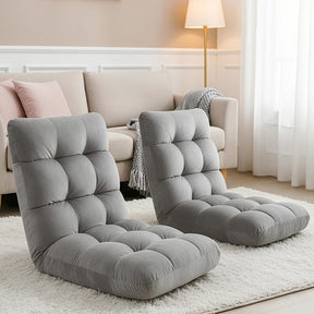 Artiss 2X Lounge Sofa Bed Flannel Fabric Grey - SportZone.co.nz