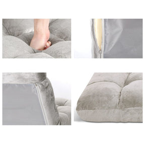 Artiss 2X Lounge Sofa Bed Flannel Fabric Grey - SportZone.co.nz