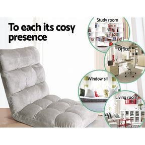 Artiss 2X Lounge Sofa Bed Flannel Fabric Grey - SportZone.co.nz