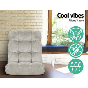 Artiss 2X Lounge Sofa Bed Flannel Fabric Grey - SportZone.co.nz