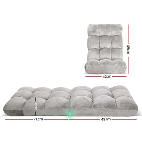 Artiss 2X Lounge Sofa Bed Flannel Fabric Grey - SportZone.co.nz