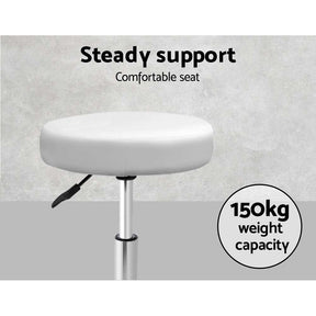 Artiss 2x Salon Stool Round Swivel Chair White - SportZone.co.nz