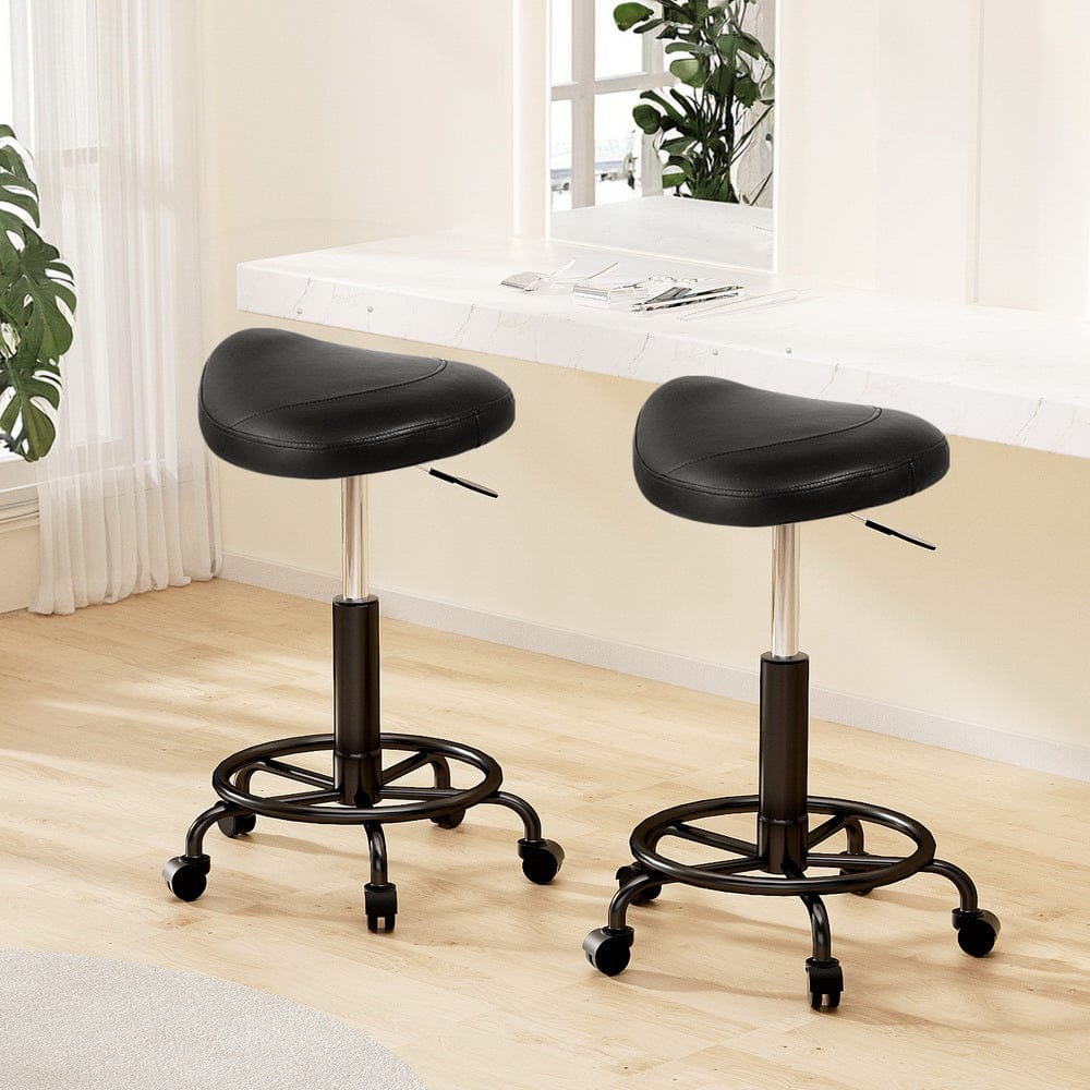 Artiss 2x Salon Stool Saddle Swivel Chair - SportZone.co.nz