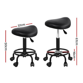 Artiss 2x Salon Stool Saddle Swivel Chair - SportZone.co.nz