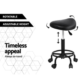 Artiss 2x Salon Stool Saddle Swivel Chair - SportZone.co.nz