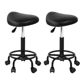 Artiss 2x Salon Stool Saddle Swivel Chair - SportZone.co.nz