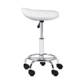 Artiss 2x Salon Stool Saddle Swivel Chair White - SportZone.co.nz