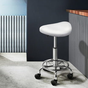 Artiss 2x Salon Stool Saddle Swivel Chair White - SportZone.co.nz
