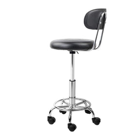 Artiss 2x Salon Stool Swivel Chair Backrest Black - SportZone.co.nz