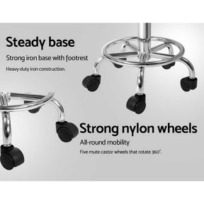 Artiss 2x Salon Stool Swivel Chair Backrest White - SportZone.co.nz