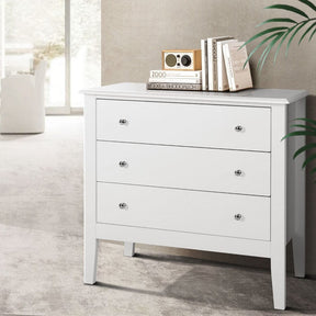 Artiss 3 Chest of Drawers - BRITTANY White - SportZone.co.nz