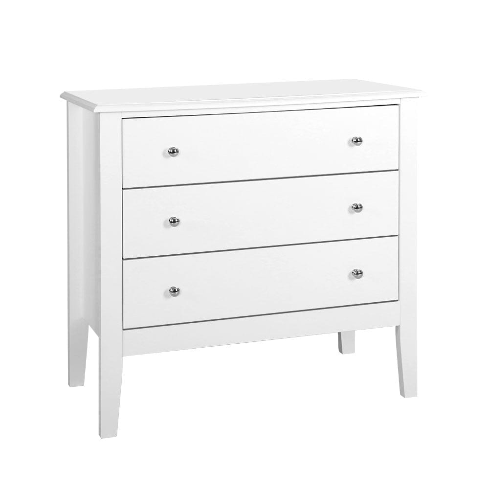 Artiss 3 Chest of Drawers - BRITTANY White - SportZone.co.nz