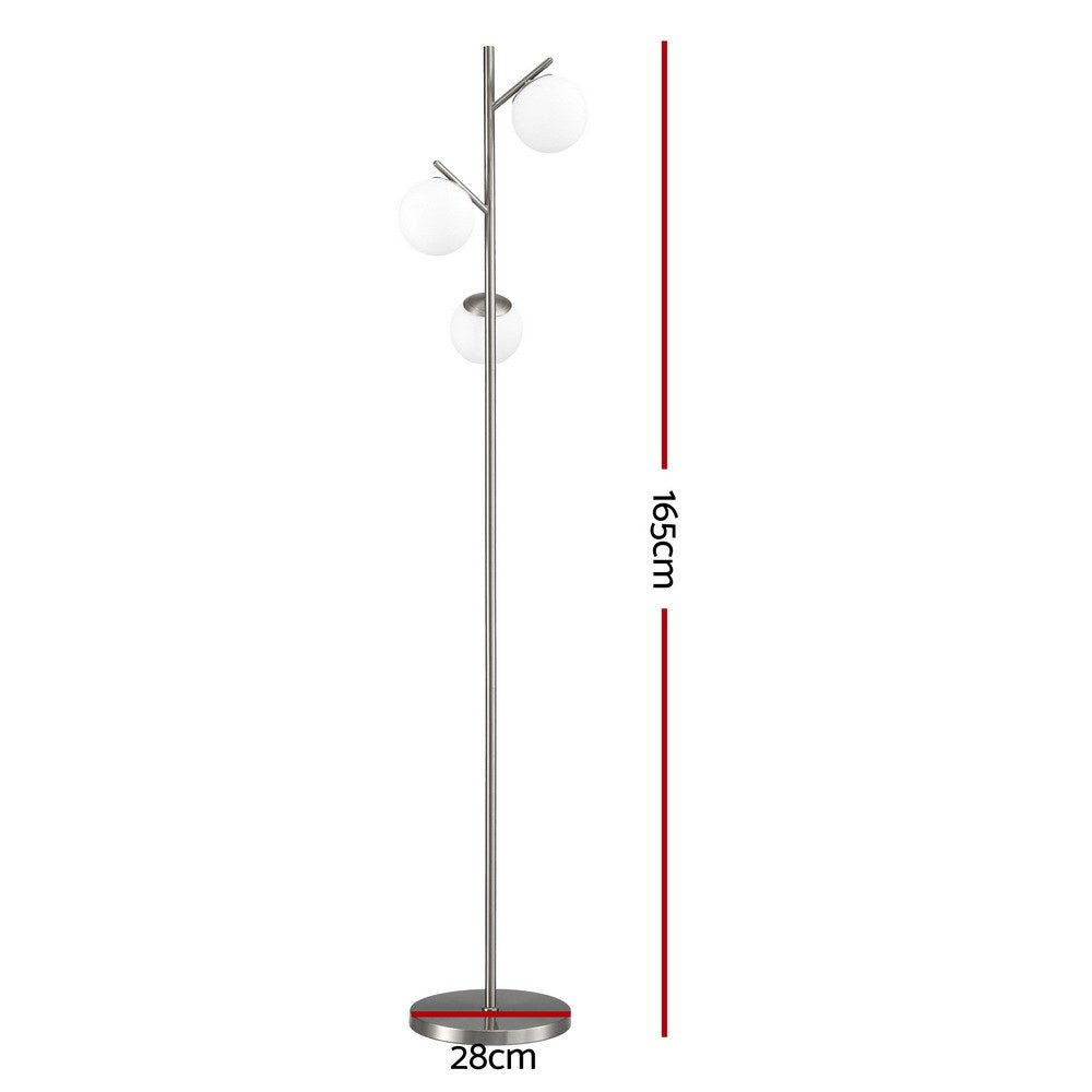 Artiss 3 - Light Floor Lamp – 165cm Standing Lamp Glass Shades - SportZone.co.nz