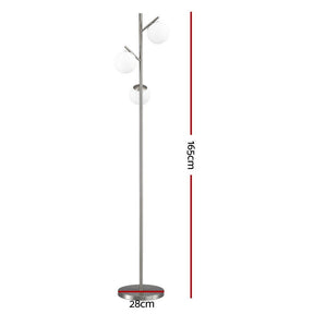 Artiss 3 - Light Floor Lamp – 165cm Standing Lamp Glass Shades - SportZone.co.nz
