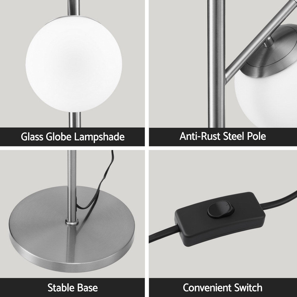 Artiss 3 - Light Floor Lamp – 165cm Standing Lamp Glass Shades - SportZone.co.nz