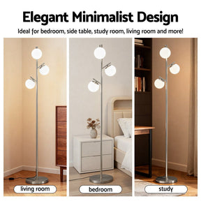 Artiss 3 - Light Floor Lamp – 165cm Standing Lamp Glass Shades - SportZone.co.nz