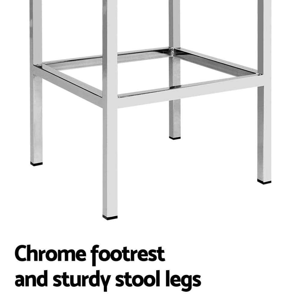Artiss 4x Bar Stools Leather Padded Metal White - SportZone.co.nz