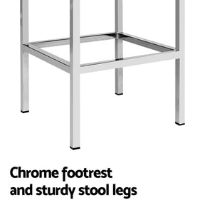 Artiss 4x Bar Stools Leather Padded Metal White - SportZone.co.nz