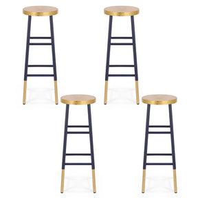 Artiss 4x Bar Stools Metal Gold Navy - SportZone.co.nz