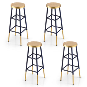 Artiss 4x Bar Stools Metal Gold Navy - SportZone.co.nz