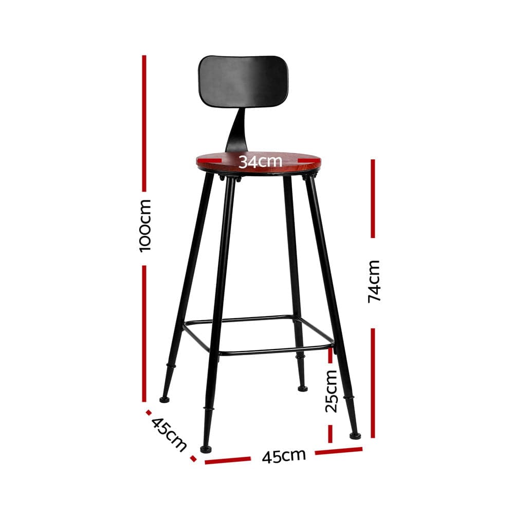 Artiss 4x Bar Stools Vintage Metal Chairs - SportZone.co.nz