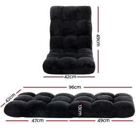Artiss 4X Lounge Sofa Bed Flannel Fabric Black - SportZone.co.nz
