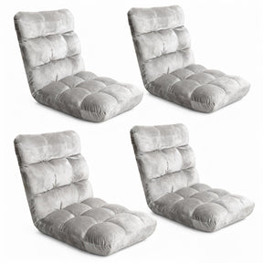 Artiss 4X Lounge Sofa Bed Flannel Fabric Grey - SportZone.co.nz