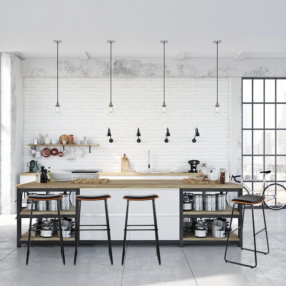 Artiss Bar Stools Kitchen Counter Stools Metal Chairs x2 - SportZone.co.nz
