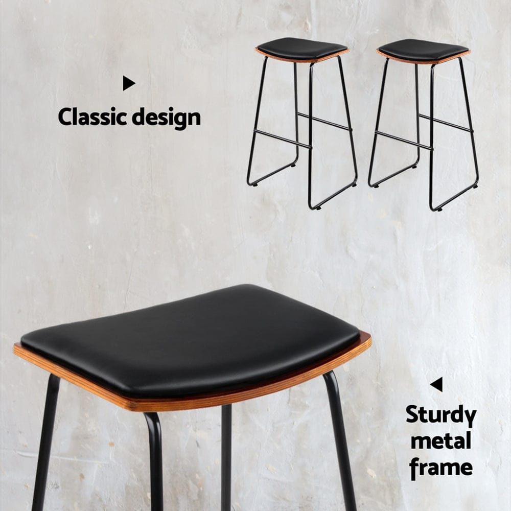 Artiss Bar Stools Kitchen Counter Stools Metal Chairs x2 - SportZone.co.nz