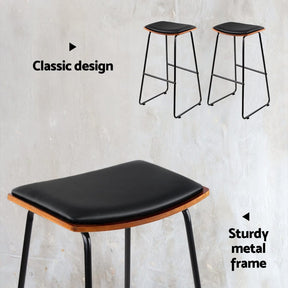 Artiss Bar Stools Kitchen Counter Stools Metal Chairs x2 - SportZone.co.nz