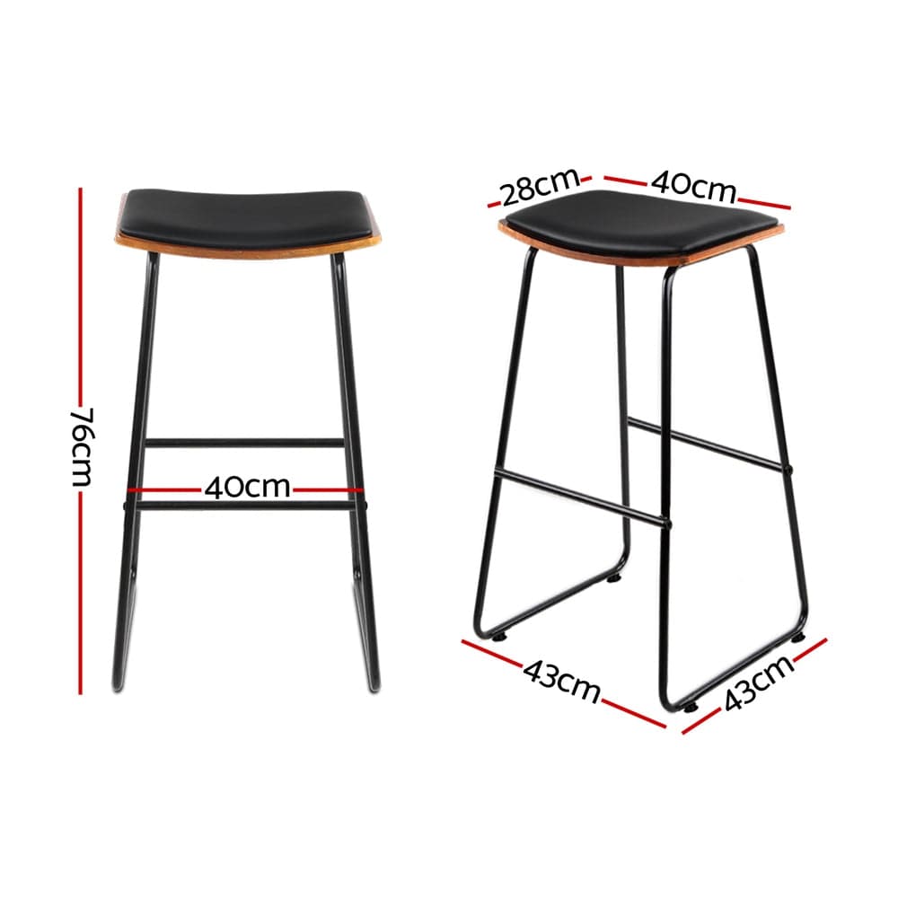 Artiss Bar Stools Kitchen Counter Stools Metal Chairs x2 - SportZone.co.nz
