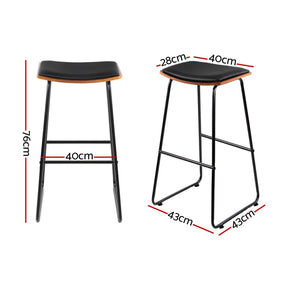 Artiss Bar Stools Kitchen Counter Stools Metal Chairs x2 - SportZone.co.nz