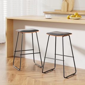 Artiss Bar Stools Kitchen Counter Stools Metal Chairs x2 - SportZone.co.nz