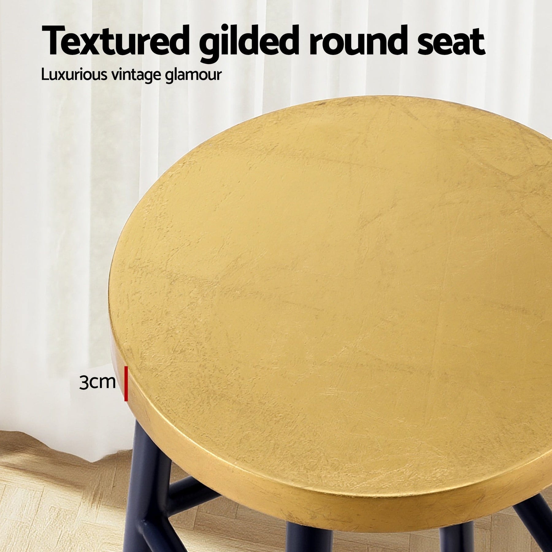 Artiss Bar Stools Metal Gold Navy - SportZone.co.nz