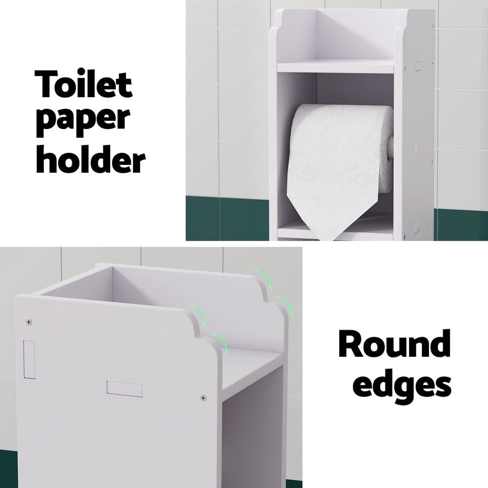 Artiss Bathroom Cabinet Toilet Roll Holder Tissue Organizer 3 Tier Floor Cabinet - SportZone.co.nz