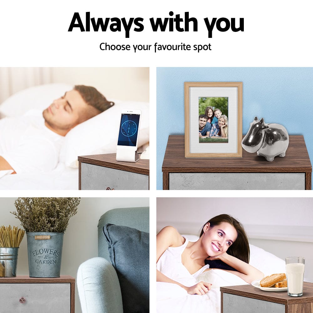 Artiss Bedside Table 1 Drawers with Shelf - LARS - SportZone.co.nz