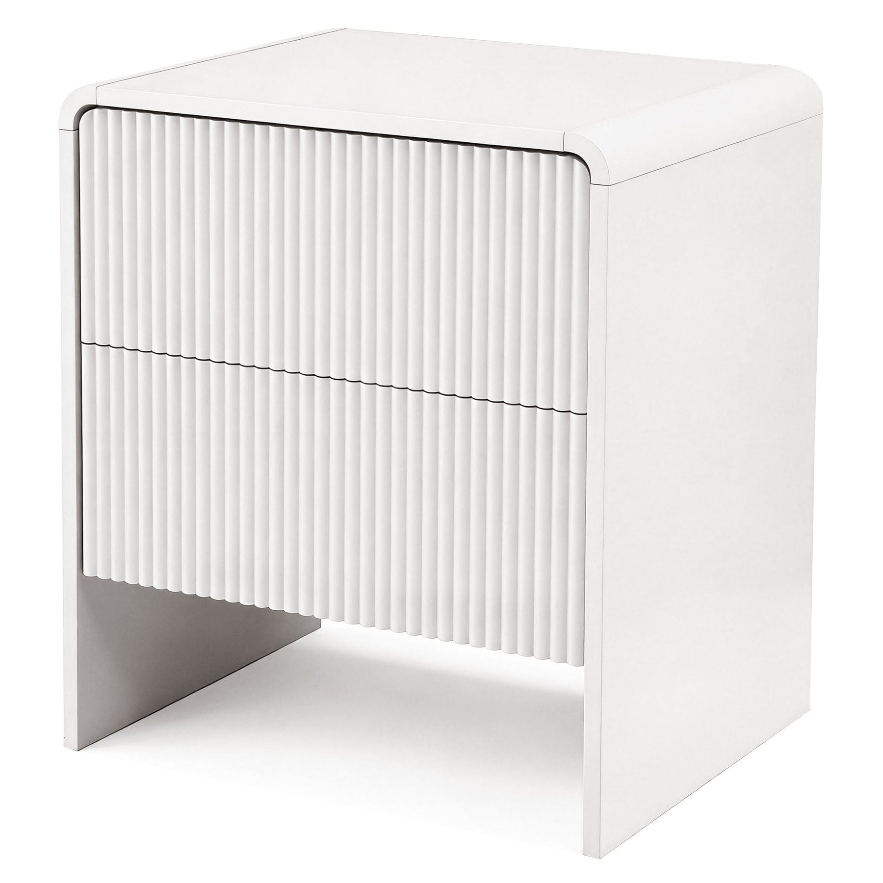 Artiss Bedside Table 2 Drawers - Beige - SportZone.co.nz