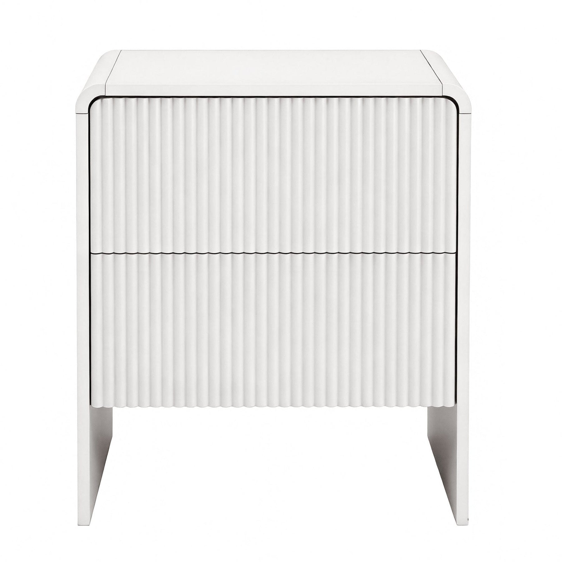 Artiss Bedside Table 2 Drawers - Beige - SportZone.co.nz