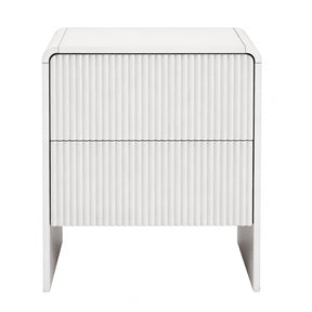 Artiss Bedside Table 2 Drawers - Beige - SportZone.co.nz